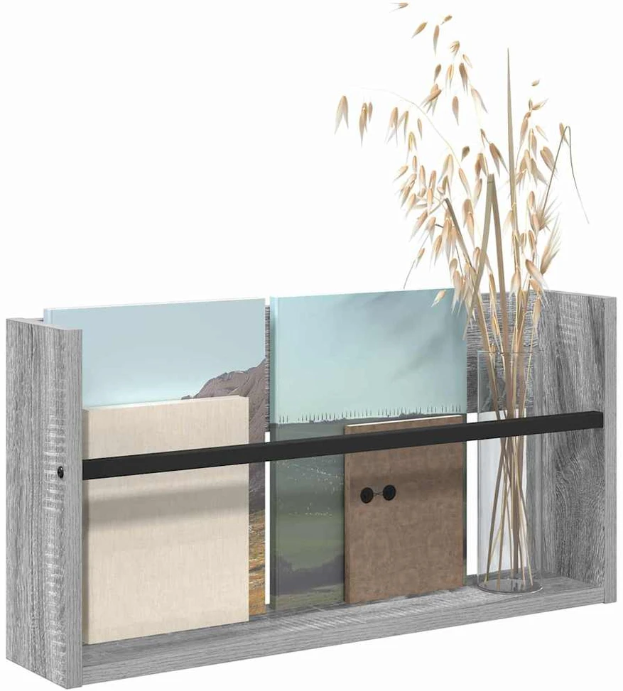 Žurnalų stovas Pilkas Sonoma 60 x 12 x 30 cm Apdirbta mediena