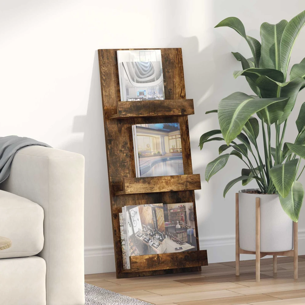 Žurnalų stovas Rūkyta ąžuolas 43 x 11 x 102 cm Apdirbta mediena