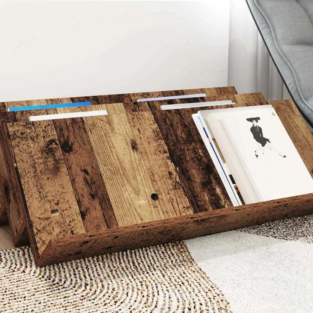 Žurnalų stovas Senas medis 90 x 53 x 28,5 cm Apdirbta mediena