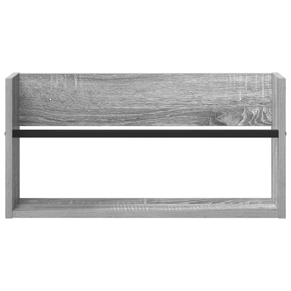 Žurnalų stovas su lentyna 2 vnt. Pilkas Sonoma 60 x 12 x 30 cm