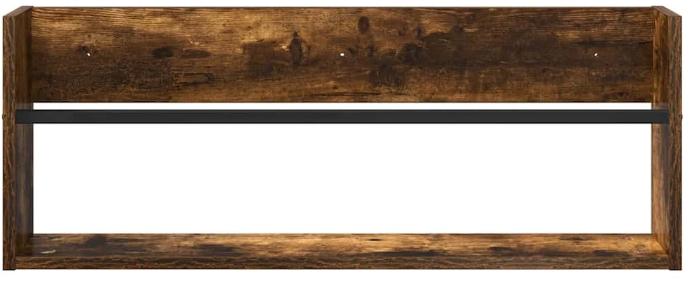 Žurnalų stovas su lentyna 2 vnt. Rūkyta ąžuolas 80 x 12 x 30 cm