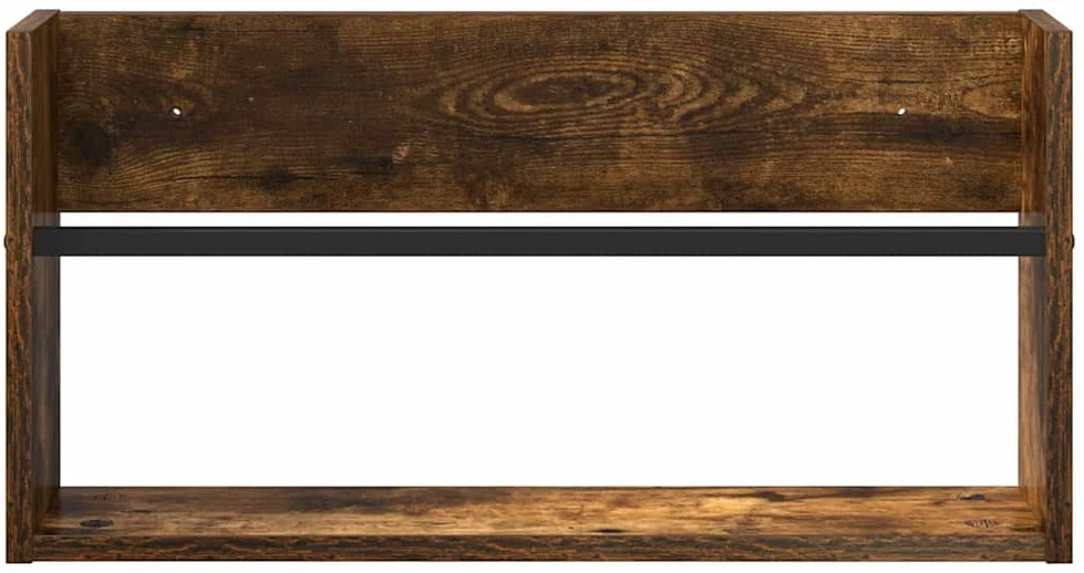 Žurnalų stovas su lentyna 2 vnt. Rūkyta ąžuolas 60 x 12 x 30 cm