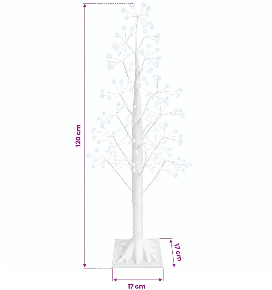 Žvaigždinė Kalėdų eglutė Balta 17 x 17 x 120 cm Plastmasė