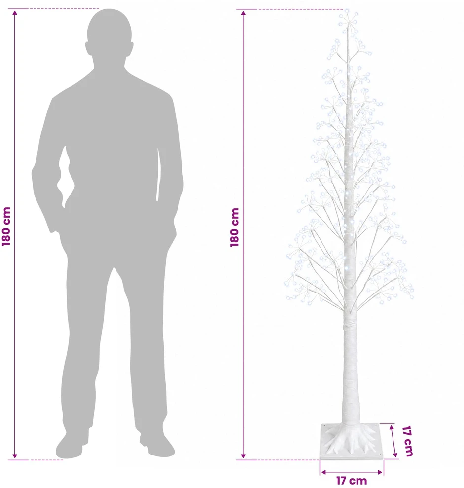 Žvaigždinė Kalėdų eglutė Balta 17 x 17 x 180 cm Plastmasė