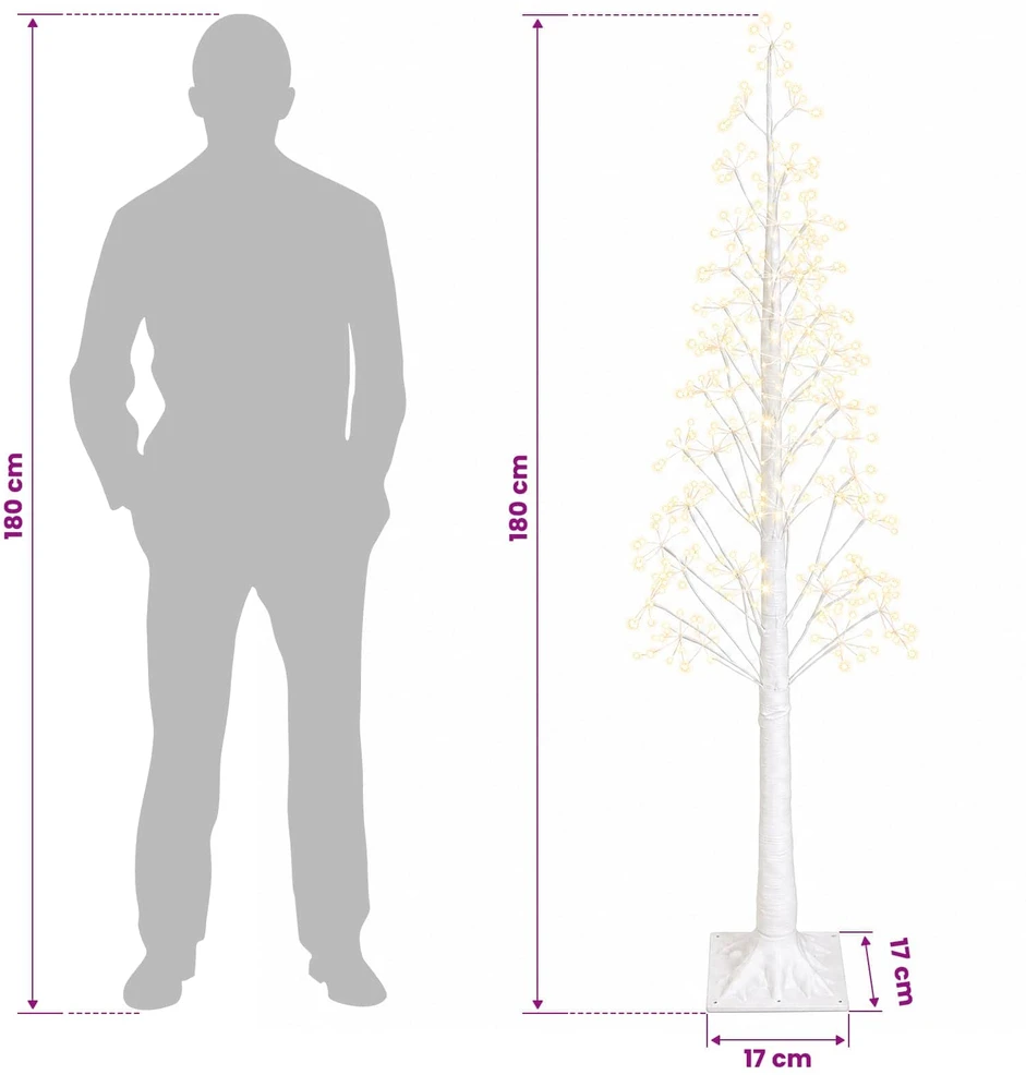 Žvaigždinė Kalėdų eglutė Balta 180 cm Plastmasė 432 LED