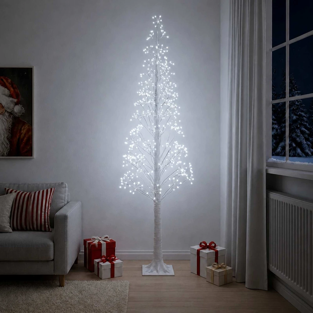 Žvaigždinė Kalėdų eglutė Balta 25 x 25 x 240 cm Plastmasė