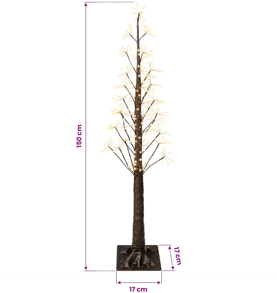 Žvaigždinė Kalėdų eglutė Ruda 150 cm Plastmasė 304 LED