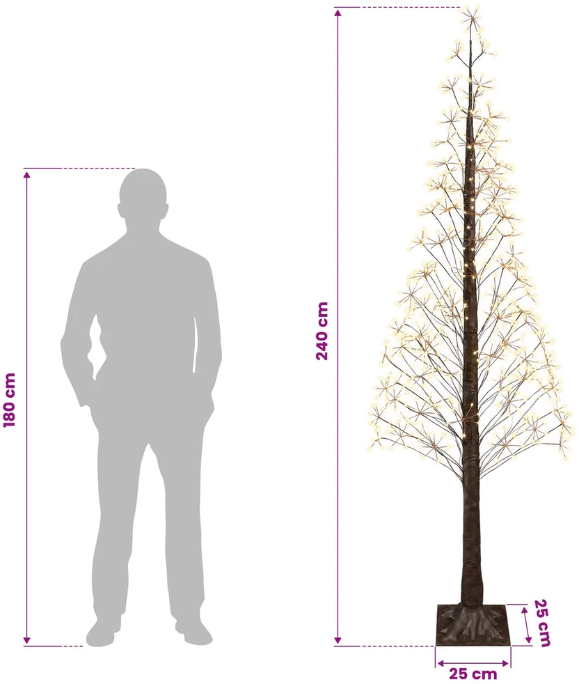 Žvaigždinė Kalėdų eglutė Ruda 240 cm Plastmasė 688 LED