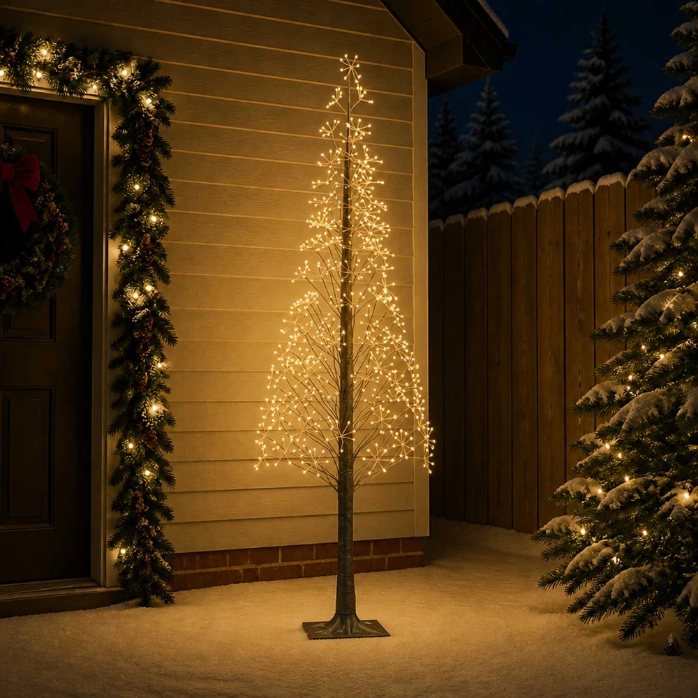 Žvaigždinė Kalėdų eglutė Ruda 240 cm Plastmasė 688 LED