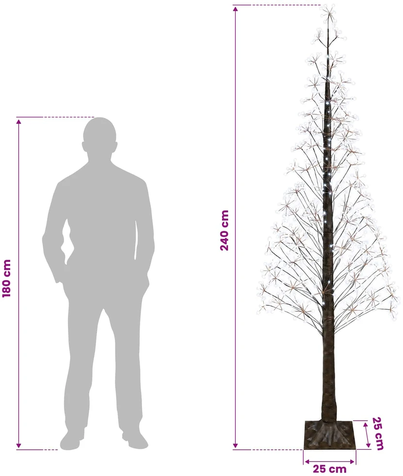 Žvaigždinė Kalėdų eglutė Ruda 240 cm Plastmasė 688 LED