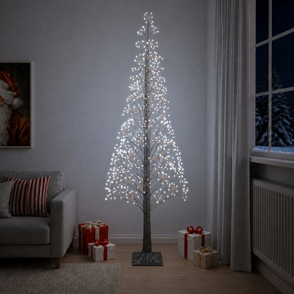 Žvaigždinė Kalėdų eglutė Ruda 240 cm Plastmasė 688 LED