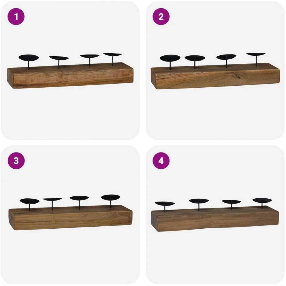 Žvakidė Natūrali 50 x 15 x 10 cm Tikmedžio medienos masyvas