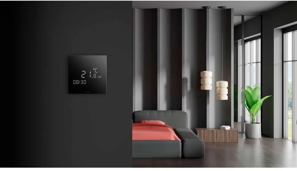 AURATON PICTOR DS savaitinis, 2 davikliu, programuojamas laidinis termostatas, Spalva: Juoda