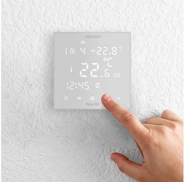 AURATON PICTOR DS savaitinis, 2 davikliu, programuojamas laidinis termostatas, Spalva: Juoda