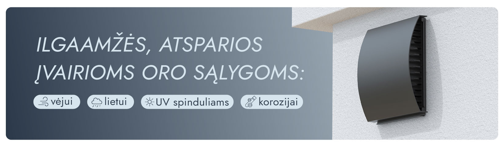 Mini rekuperatoriaus lauko grotelės (50C ir 50H modeliui) aprašymas - Prekės nuotrauka