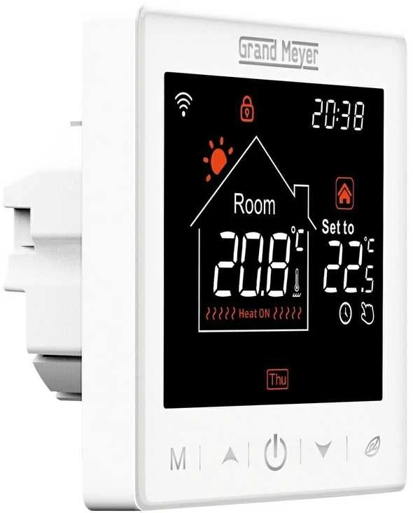 Grand Meyer® SN10 Programuojamas termostatas su WIFI, laidinis, savaitinis, potinkinis, 230V, 16A