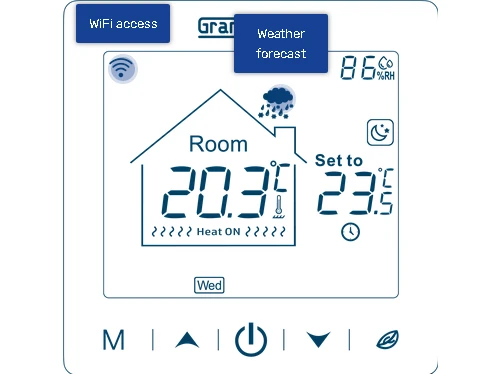 Grand Meyer® SN15 Programuojamas termostatas su WIFI, laidinis, savaitinis, potinkinis, 230V, 16A