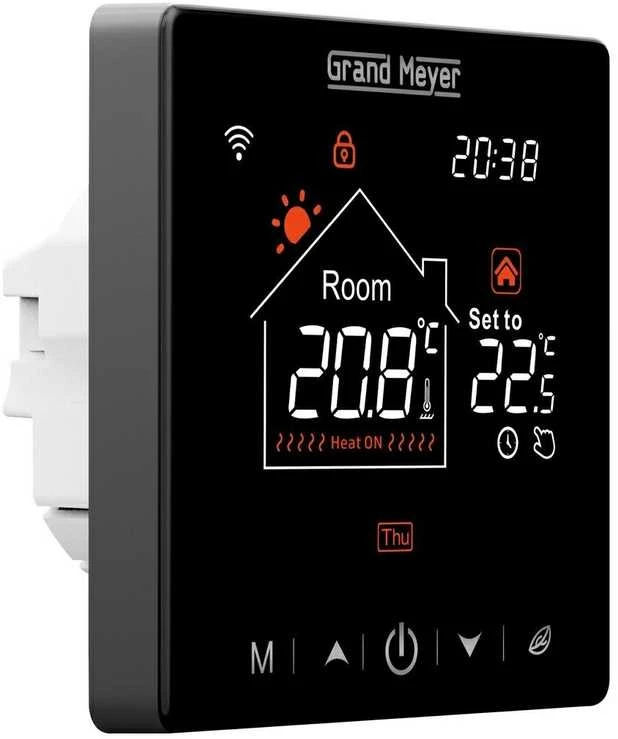 Grand Meyer® SN20 Programuojamas termostatas su WIFI, laidinis, savaitinis, potinkinis, 230V, 16A