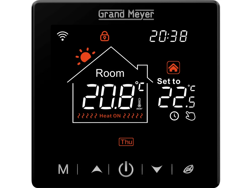 Grand Meyer® SN20 Programuojamas termostatas su WIFI, laidinis, savaitinis, potinkinis, 230V, 16A
