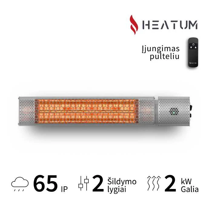 Infraraudonųjų spindulių šildytuvas Heatum H2000R URBAN Sidabrinis