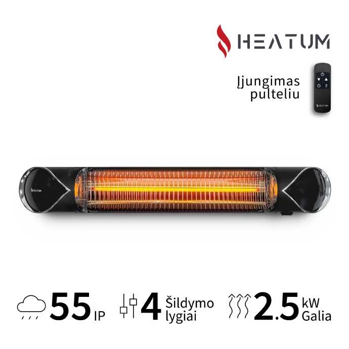 Infraraudonųjų spindulių šildytuvas Heatum H2500R CORE Juodas