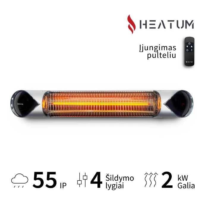 Infraraudonųjų spindulių šildytuvas Heatum H2000R CORE Sidabrinis