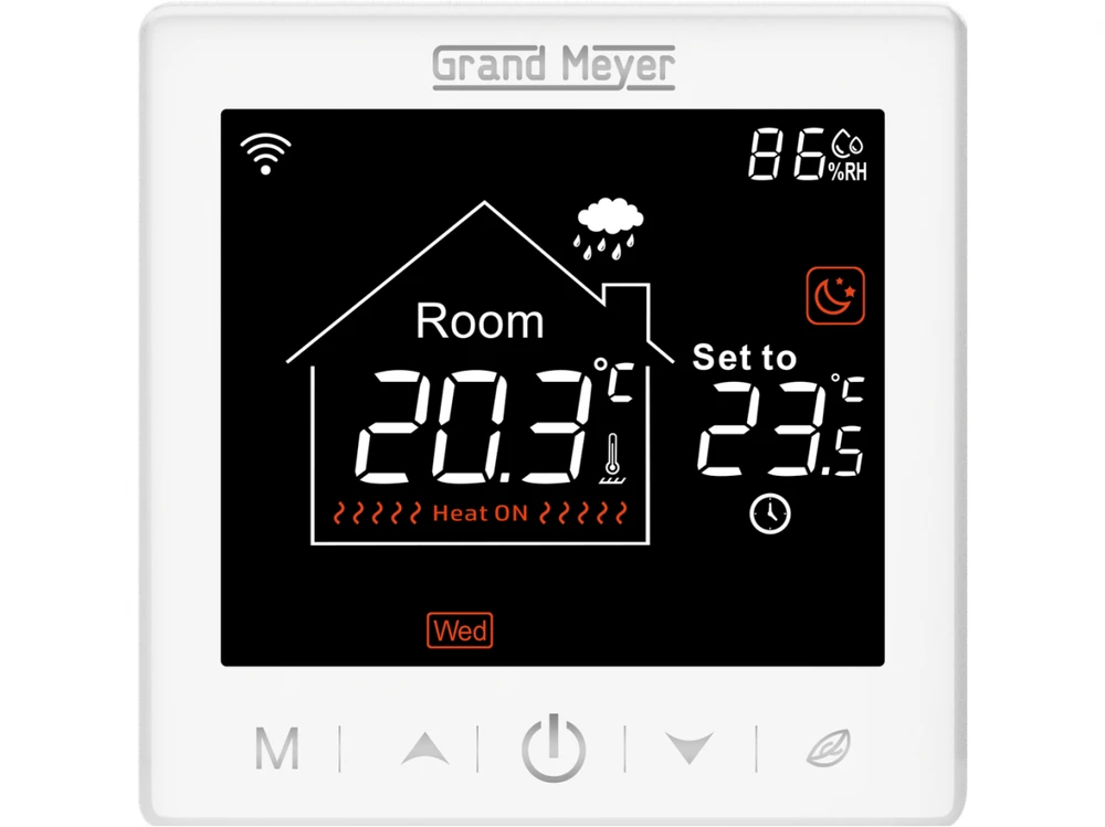 Komplektas: Grand Meyer® EcoNG170 grindų šildymo kilimėlis 170W/m + WiFi termostatas SN10, NG kilimėliai(modelis, plotas, išmatavimai, galia): EcoNG170-055, 5,5m2, 0,5x11m, 935W