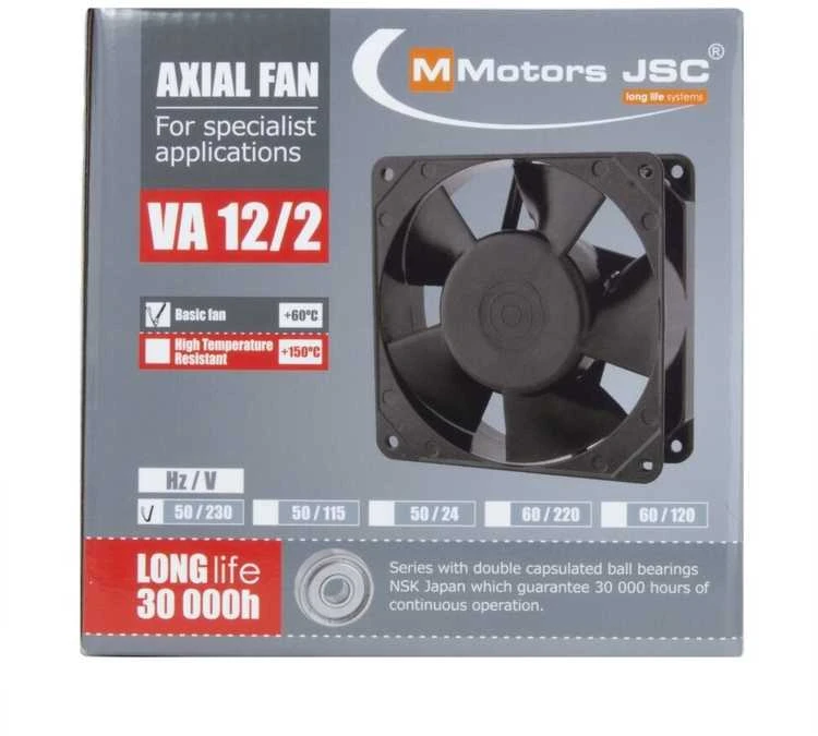 Mmotors Jsc Ašinis aukštatemperatūris atsparus karščiui ventiliatorius MMotors VA 12/2 HT (+150°C)