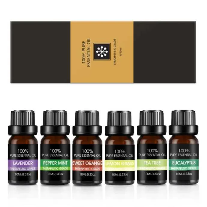 Natūralūs eterinių aliejų rinkinys Bohomi Home Spa 100% Pure 6 x 10ml
