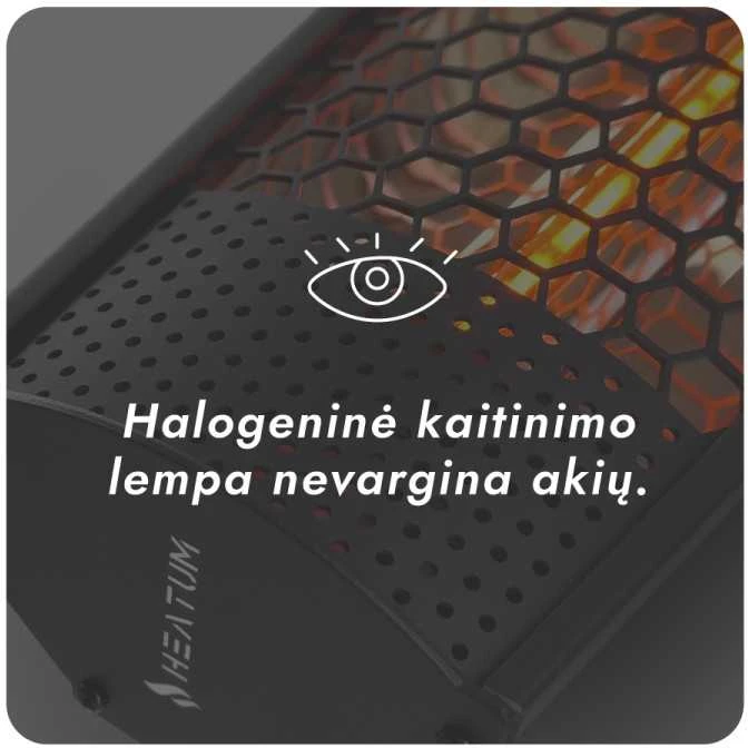 Pastatomas Infraraudonųjų spindulių šildytuvas Heatum H2000R URBAN Juodas su trikoju stovu