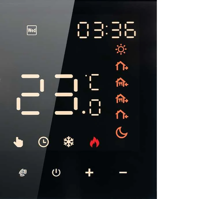 Programuojamas termostatas (Termoreguliatorius) Juodas ME82H(LED)