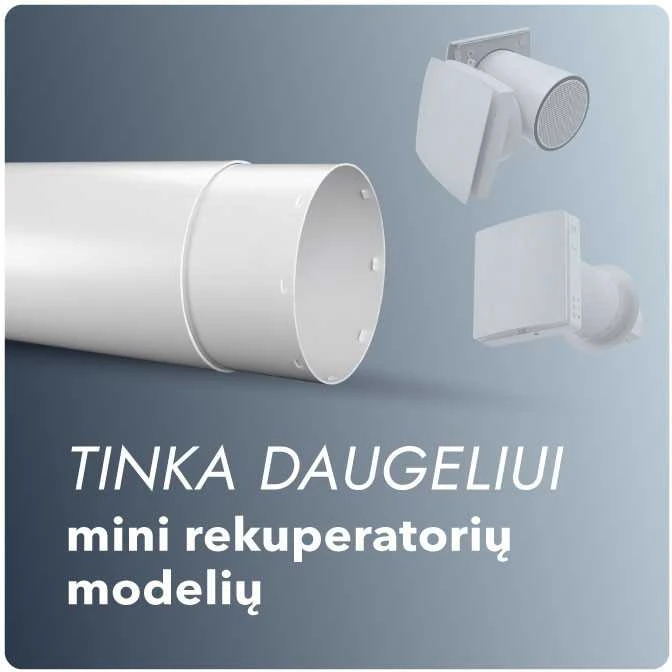 Teleskopinis prailgintas montavimo vamzdis mini rekuperatoriui