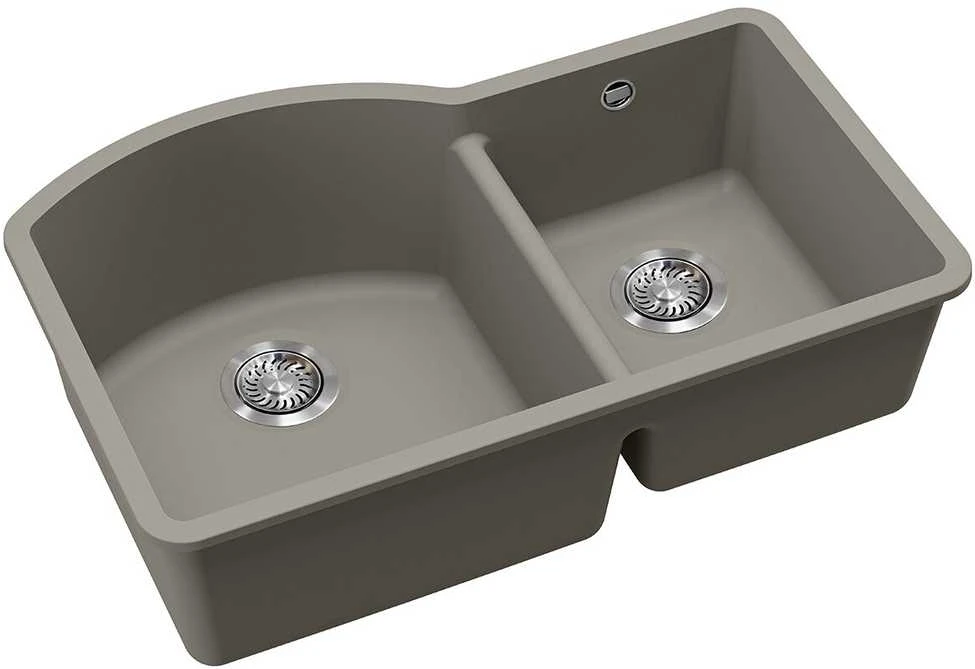 Compotexa Akmens masės plautuvė HELIKA Arca SQA220W, Silicsana spalva: Šiltas betonas | Argent 220