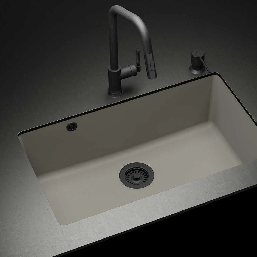Compotexa Akmens masės plautuvė HELIKA Arca SQA104W, Silicsana spalva: Grafitas | Graphite 222