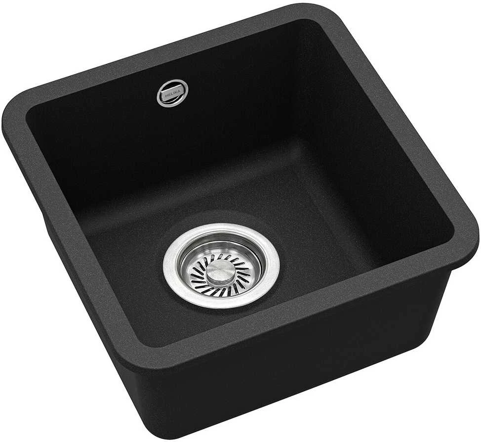Compotexa Akmens masės plautuvė HELIKA Arca SQA100W, Silicsana spalva: Juoda | Juodas metallic 601