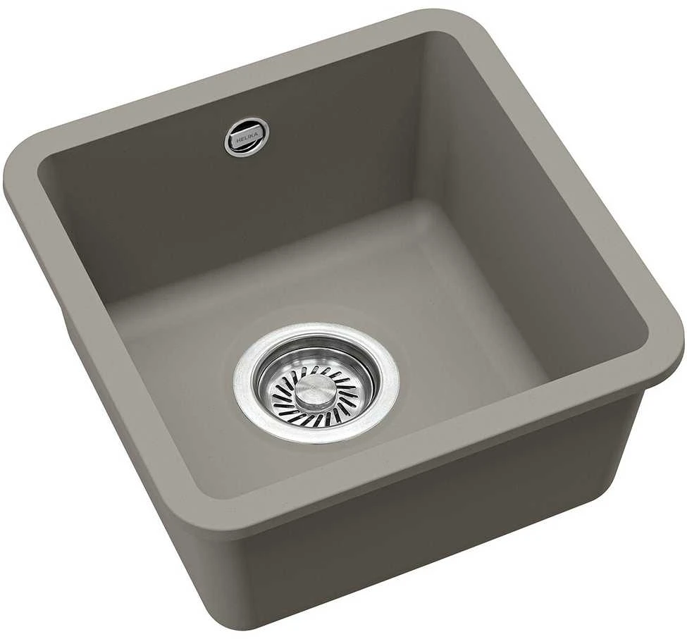 Compotexa Akmens masės plautuvė HELIKA Arca SQA100W, Silicsana spalva: Šiltas betonas | Argent 220