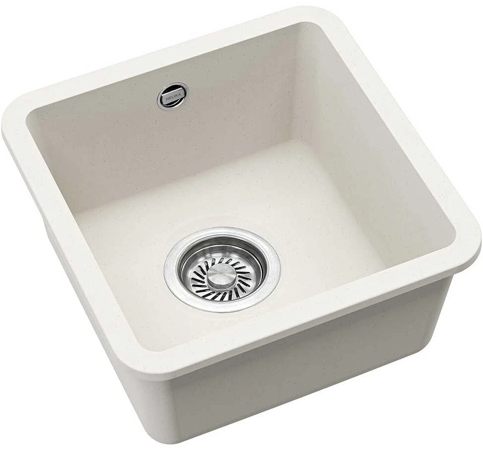Compotexa Akmens masės plautuvė HELIKA Arca SQA100W, Silicsana spalva: Balta | Alba 710