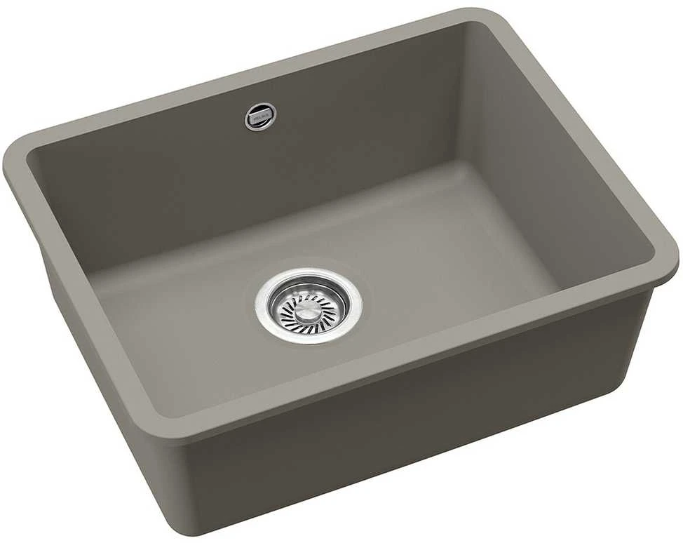 Compotexa Akmens masės plautuvė HELIKA Arca SQA102W, Silicsana spalva: Šiltas betonas | Argent 220