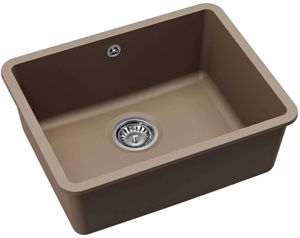 Compotexa Akmens masės plautuvė HELIKA Arca SQA102W, Silicsana spalva: Šviesiai ruda | Mocha warm 114