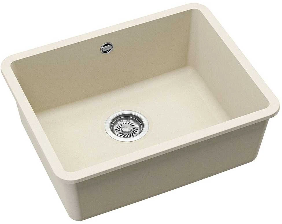 Compotexa Akmens masės plautuvė HELIKA Arca SQA102W, Silicsana spalva: Migdolinė | Blanched almond 113