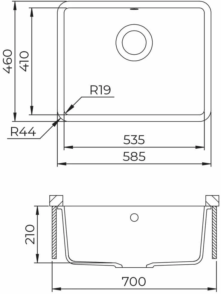 Compotexa Akmens masės plautuvė HELIKA Arca SQA102W, Silicsana spalva: Balta | Alba 710