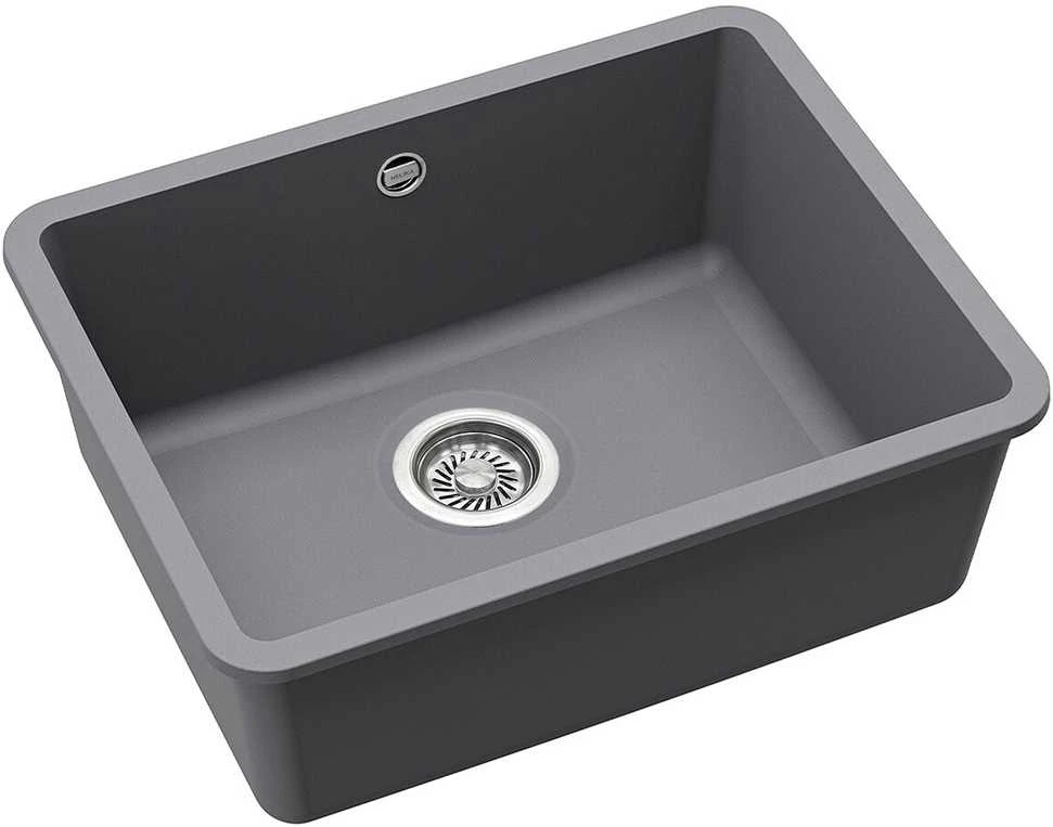 Compotexa Akmens masės plautuvė HELIKA Arca SQA102W, Silicsana spalva: Pilka| Aliumetallic 202