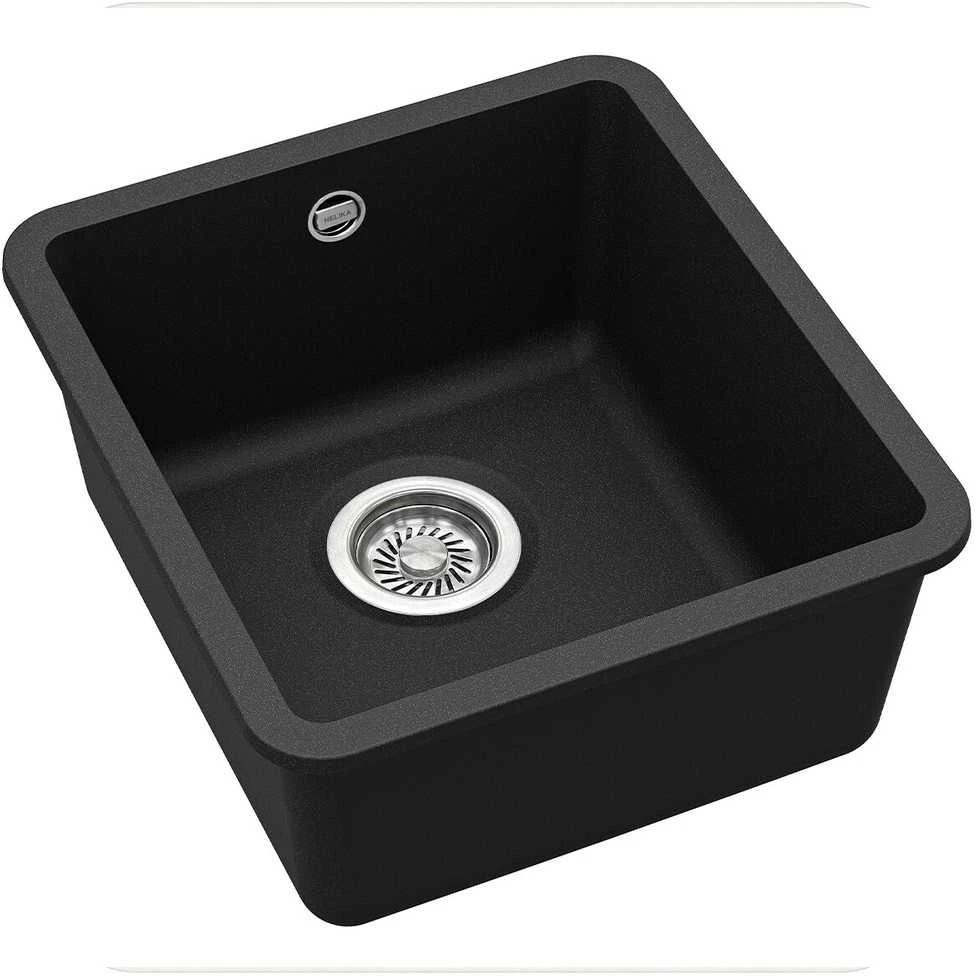 Compotexa Akmens masės plautuvė HELIKA Arca SQA101W, Silicsana spalva: Juoda | Juodas metallic 601
