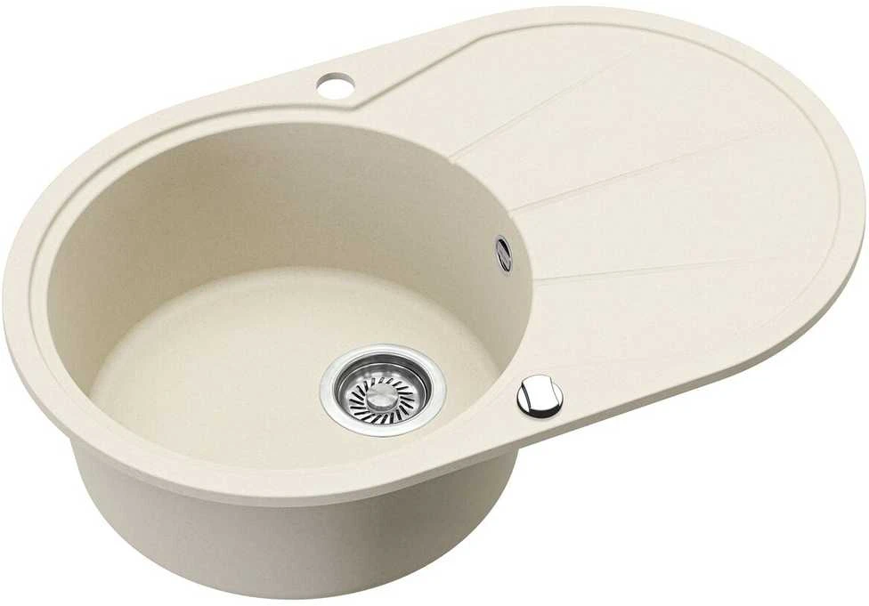 Compotexa Akmens masės plautuvė HELIKA Clarus SR101AW, Silicsana spalva: Migdolinė | Blanched almond 113
