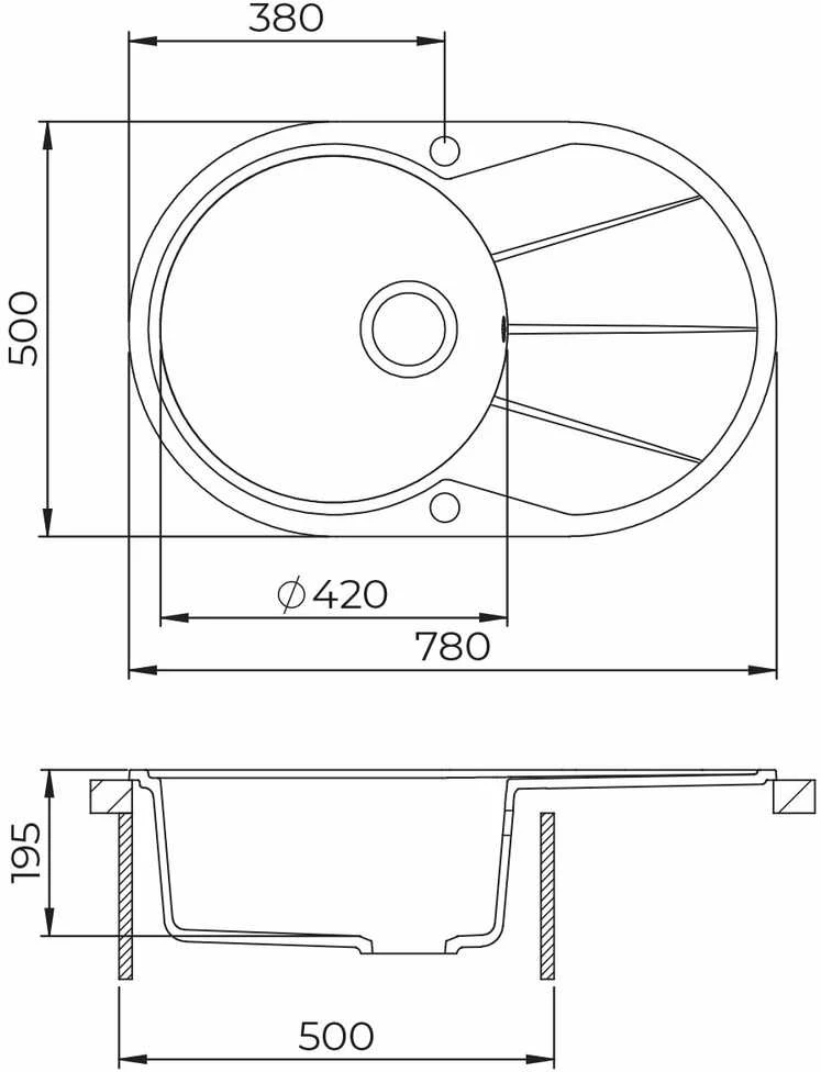 Compotexa Akmens masės plautuvė HELIKA Clarus SR101AW, Silicsana spalva: Šiltas betonas | Argent 220