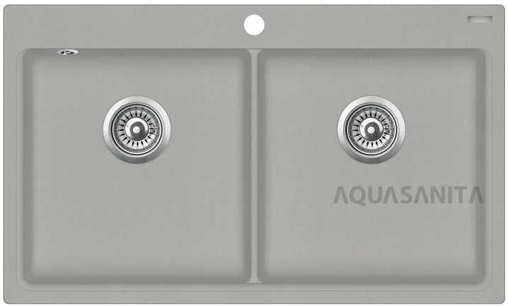 Compotexa Akmens masės plautuvė HELIKA Magna SQM200W, Silicsana spalva: Šiltas betonas | Argent 220