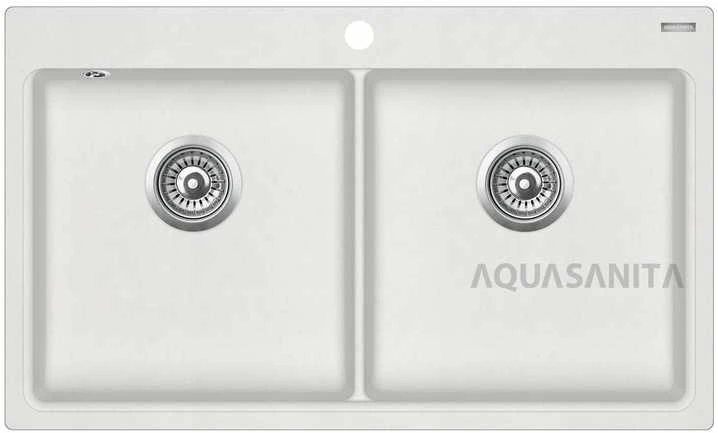 Compotexa Akmens masės plautuvė HELIKA Magna SQM200W, Silicsana spalva: Balta | Alba 710