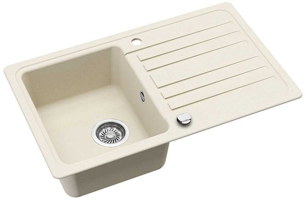 Compotexa Akmens masės plautuvė HELIKA Notus SQ101AW, Silicsana spalva: Migdolinė | Blanched almond 113