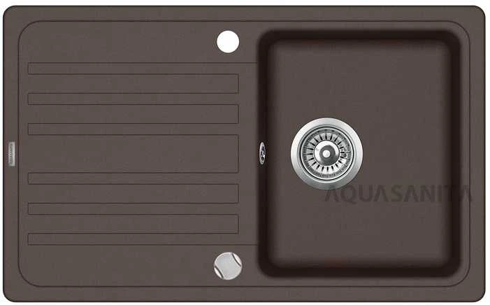 Compotexa Akmens masės plautuvė HELIKA Notus SQ101AW, Silicsana spalva: Tamsiai ruda | Cerrus 120