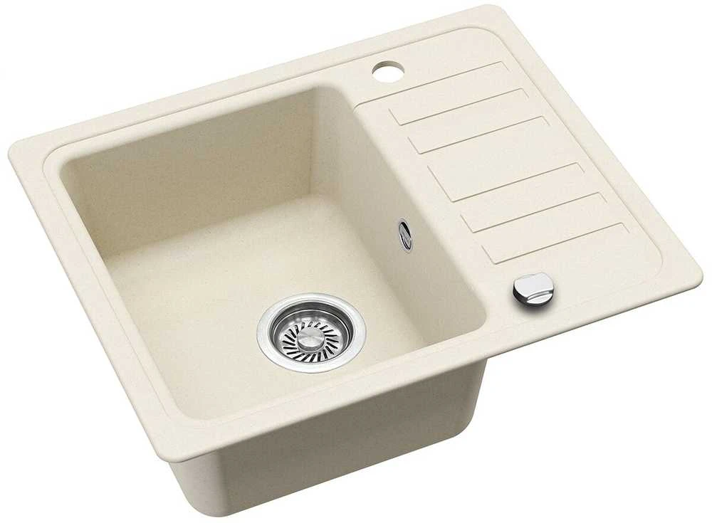 Compotexa Akmens masės plautuvė HELIKA Notus SQ102AW, Silicsana spalva: Migdolinė | Blanched almond 113